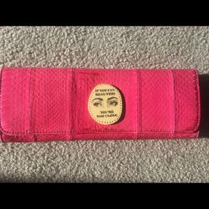 NWT Jessica Kagan Cushman pink leather clutch